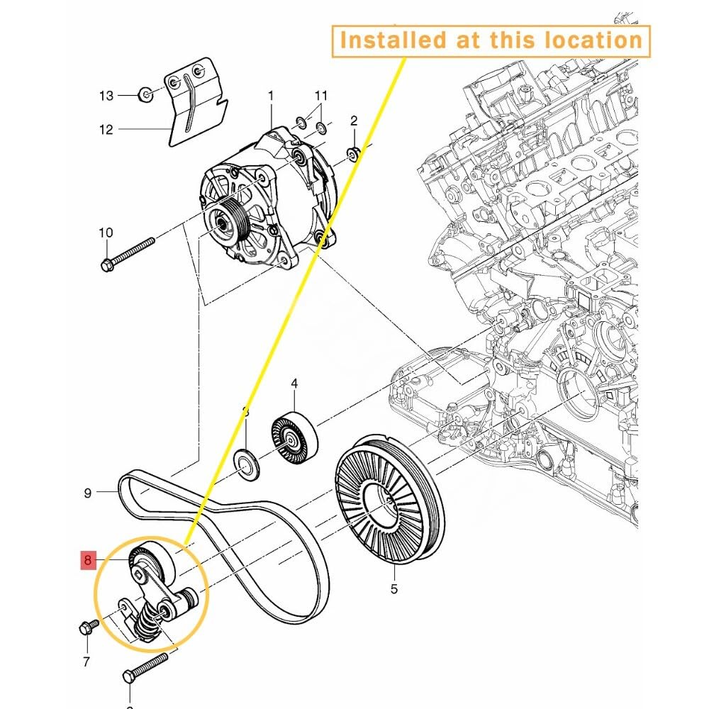 ya 10 9.16 baidi Suitable for for Bentley Group Accessory Drive Belt Tensioner OE:079903133BG