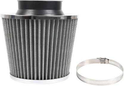 ya 13 9.15 baidi Silver 3/76mm High Flow Inlet Cold Air Intake Cone Replacement Dry Air Filter
