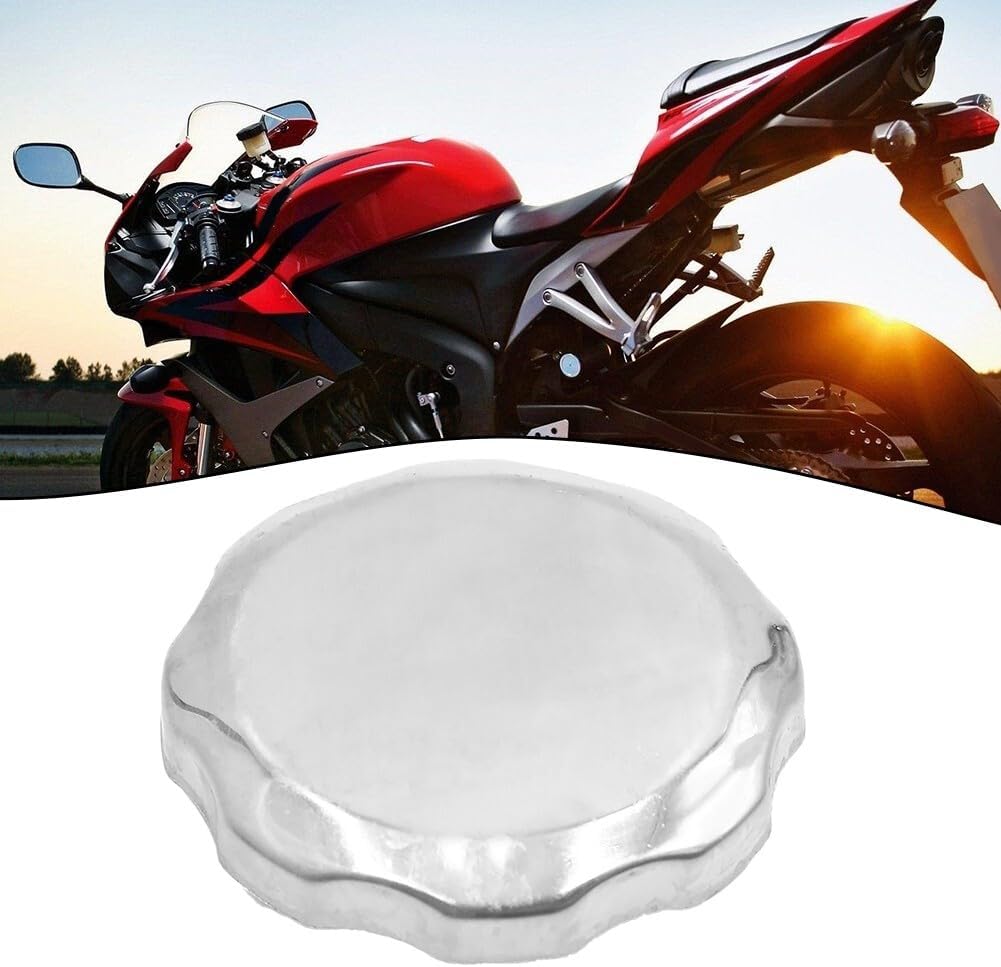 ya 9 10.24 Hassle Installation Silver Metal Gas Cap Cover for Motorcycle Scooter
