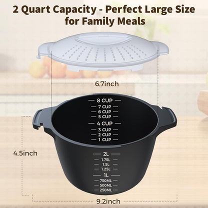 ya 14 9.20 baidi 3-Piece Microwave Cookware Set,Microwave Vegetable er,Microwave Rice Cooker-1