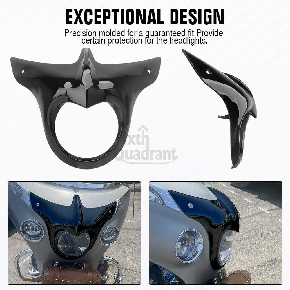ya 23 10.7 baidi Gloss Black Front Healight Bezel Fit For Indian Chieftain Roadmaster Dark Horse