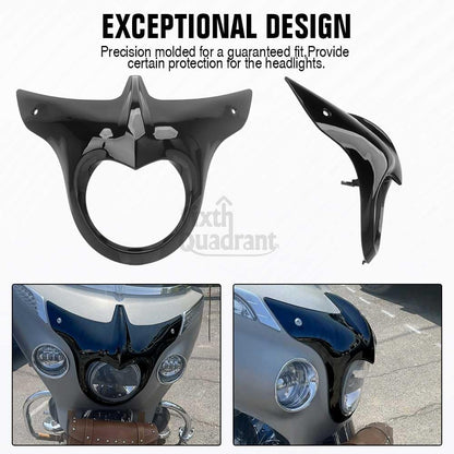 ya 23 10.7 baidi Gloss Black Front Healight Bezel Fit For Indian Chieftain Roadmaster Dark Horse