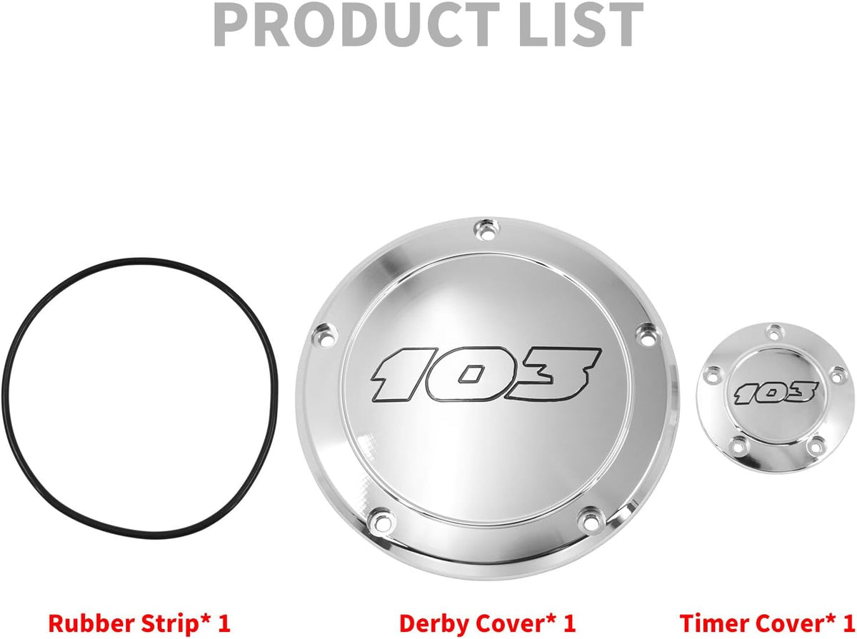 ya 4 8.14 Chrome 103 Derby Timing Timer Cover for Harley Touring Road Electra Glide 99-15