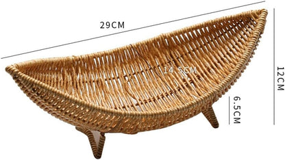 ya 14 9.20 baidi Rattan Fruit Bowl Tray for Coffee Table Woven Sundries Basket Rattan Fruit Tray-1