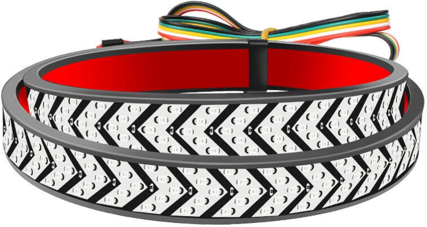ya 4 8.24 baidi 60 inch Truck Tailgate Light Bar DC 12V Function Red/Yellow LED Light Strip