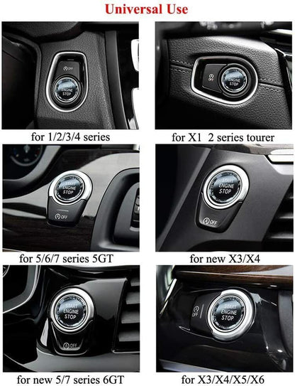ya 8 8.24 baidi Silver Crystal Engine Start Stop Ignition Button Decor Cover for BMW X3 X4 X5 X6