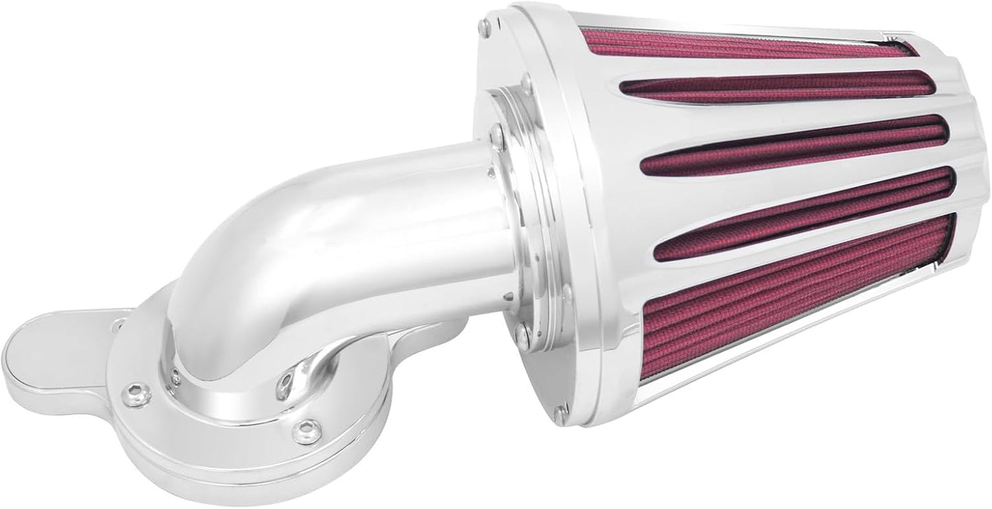 ya 5 8.10 Cone Chrome Air Filter Red Intake for Harley Sportster XL883 1200 48 72 04-2022