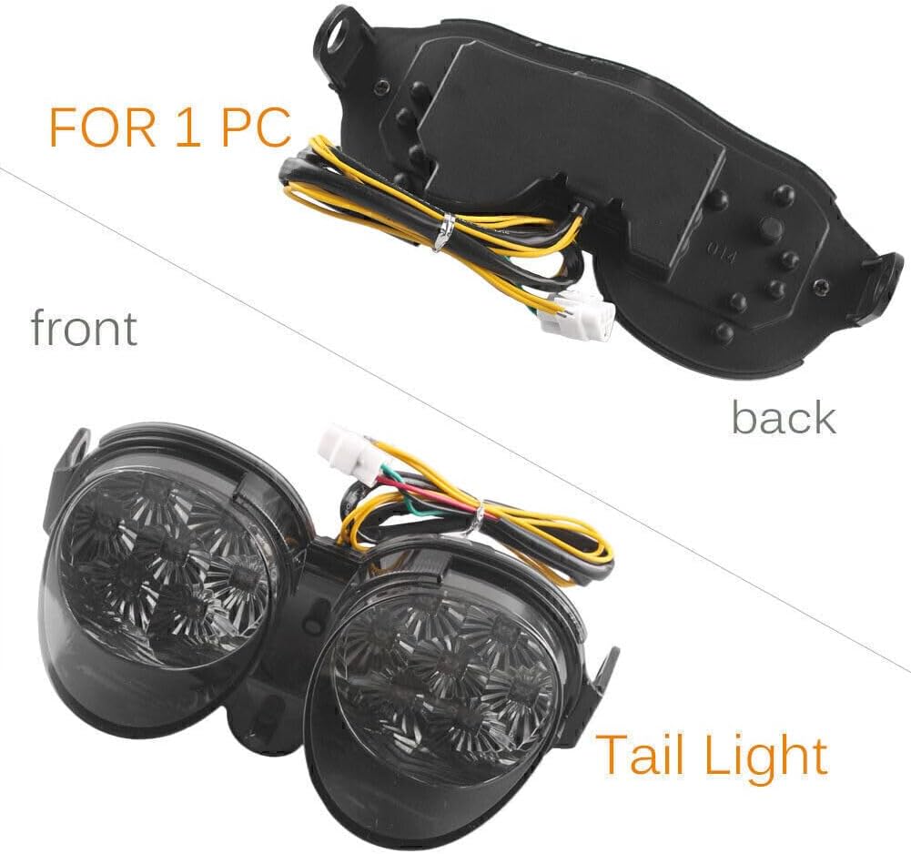ya 10 9.16 zhengce Smoke Stop Tail light w/Brake Turn Signals Fit for Yamaha YZF R6 2001 2002