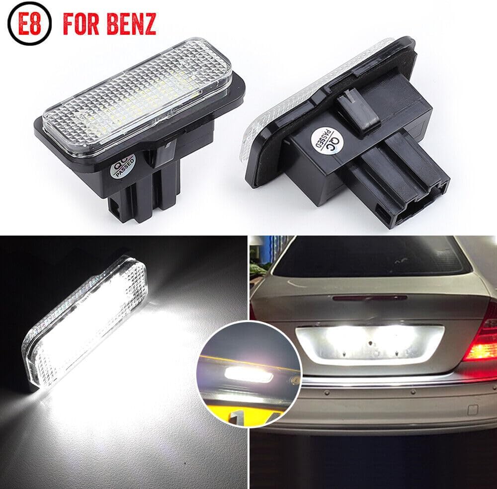 ya 7 8.24 baidi 2PC LED License Plate Lights Lamp for Mercedes-Benz W203 W211 W219 2001-2007