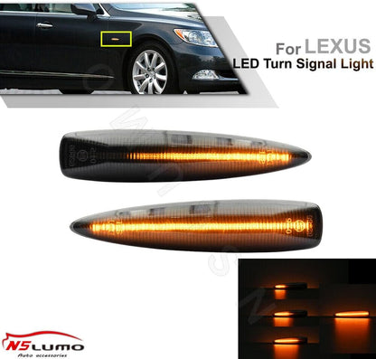 ya 7 8.24 baidi Smoked Dynamic LED Side Marker Turn Signal Light for Lexus IS F LS460L LS600h L
