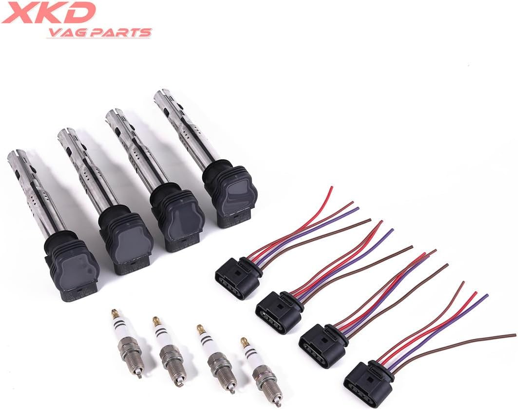 ya 9 10.24 4pcs 1.8T 2.0T ignition coil spark plug kit suitable for VW CC for Golf for Passat for Audi A4 A6-