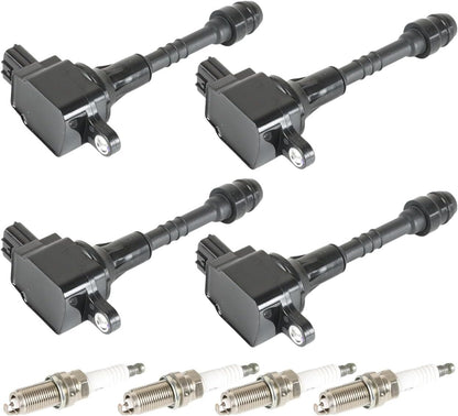 ya 9 10.24 4X Ignition Coils+4X Iridium Spark Plug for 2002-2006 for Nissan Sentra UF351+6376
