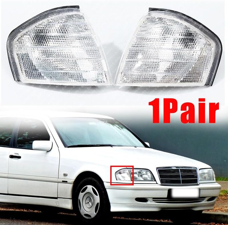 ya 11 9.14 baidi1Pair Turn Signal Lamp F for Ram e Cover 2Pcs for Mercedes-benz C Class W202 1994-2000