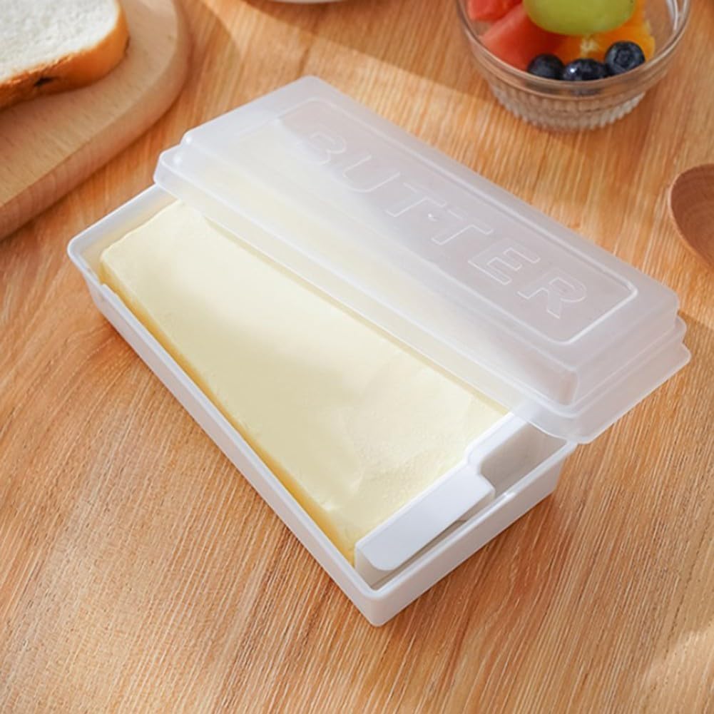 ya 14 9.20 baidi Hygienic Butter Cutting Box Cheese Stora Box With Lid Butter Dish With Slicer-1