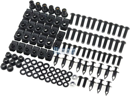 ya 23 10.7 baidi Black Fairing Bolt Kit body screws Clips for Yamaha YZF R1 1998-1999