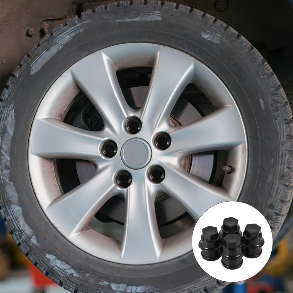 ya 13 9.15 baidi 4 Pcs Hub Nut Cover Wheel Protective Cap Car Lug Covers Black Nuts Caps