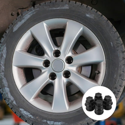 ya 13 9.15 baidi 4 Pcs Hub Nut Cover Wheel Protective Cap Car Lug Covers Black Nuts Caps