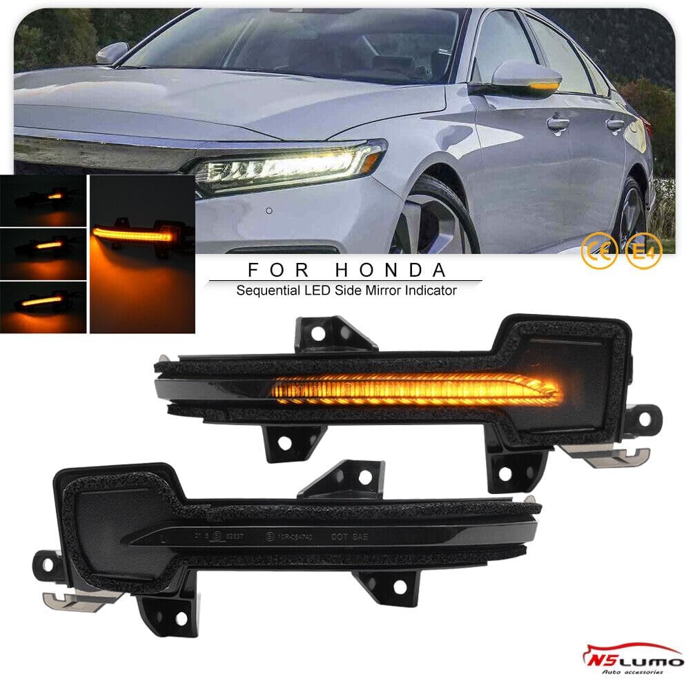 ya 7 8.24 baidi Suitable for 2018+ for Honda for Accord for Civic Touring Sequential LED Side Mirror Turn Signal Lights 
