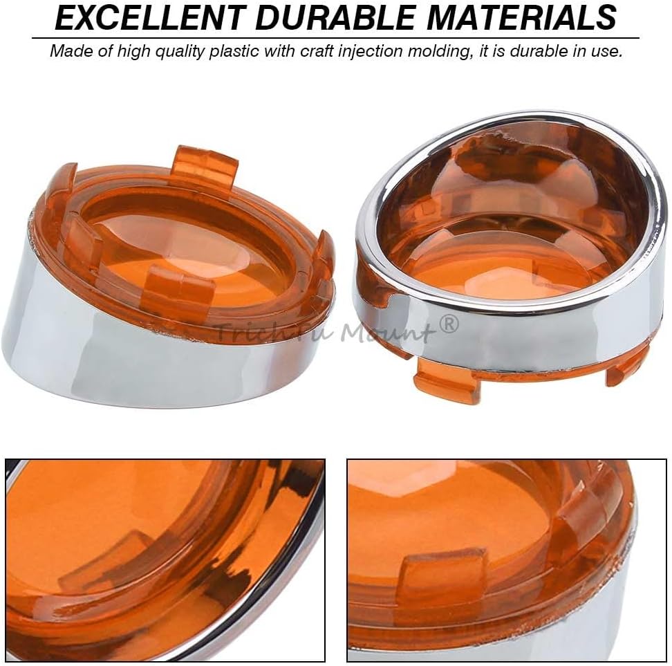 ya 2 8.15 for Harley Sportster Softail Dyna Turn Signal Light Amber Len Cover Bezels Visor