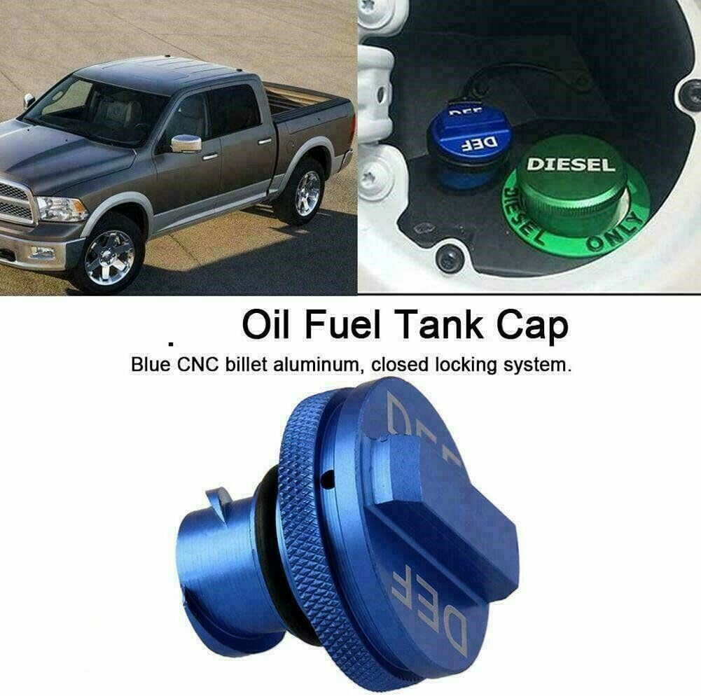 ya 5 8.10 2013-2017 for Dodge for Ram EcoDiesel Green Billet Fuel Cap and DEF Cap