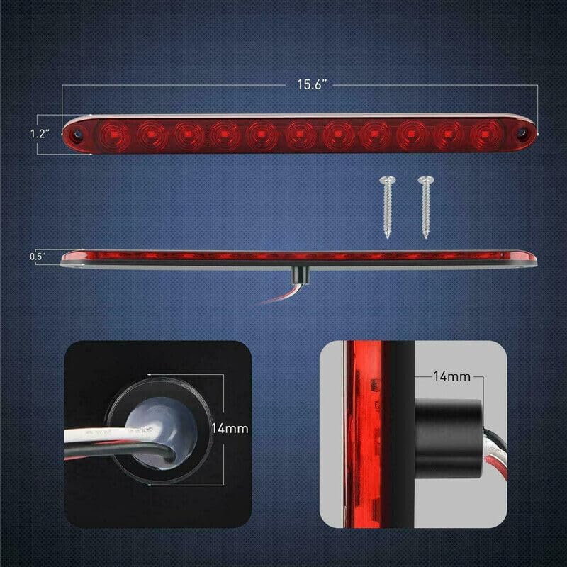 ya 7 8.24 baidi 2x 16 inch rear LED bumper reflector, brake tail lights, signal lights, trailer markings