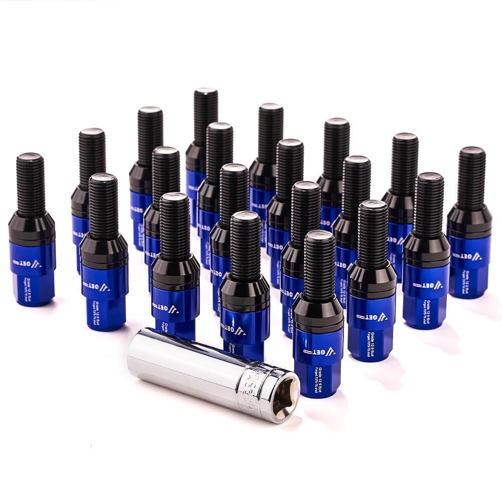 ya 10 9.16 baidi 20x M14x1.25 Wheel Lug Bolt 28mm Shank Cone for SEAT Stud for Most Aftermarket Black