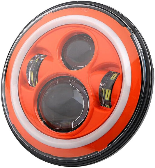 ya 4 8.14 7'' Zoll Haupt LED Scheinwerfer Orange Angel Eyes f¨¹r Harley for Jeep for Wrangler