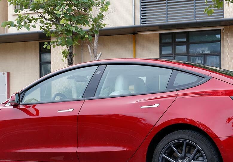 ya 5 8.24 baidi for for Tesla for Model 3 10PCS ABS Matte Black Car Window Strip Cover 2018-2024