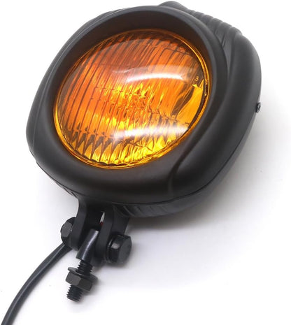 ya 6 8.14 Motorcycle Black Metal Vintage Retro Headlight for Harley Chopper Bobber Custom