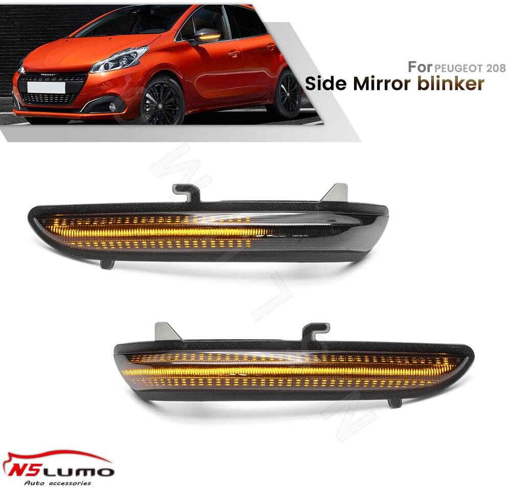 ya 4 8.10 2pcs for Peugeot 208 for Citroen C3 C4 Dynamic LED Side Mirror Flashing Lights 