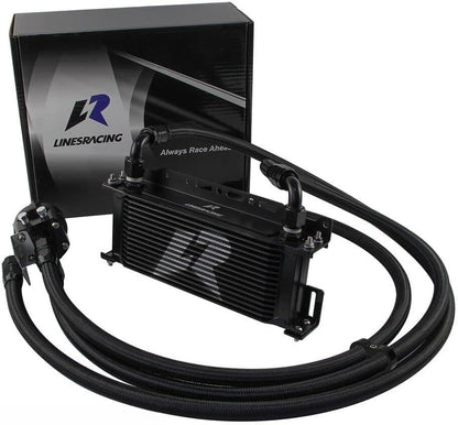 ya 12 10.8 baidi LR 15 Row AN10 Oil cooler w/Bracket + Filter Relocation Adapter Hose Kit Black