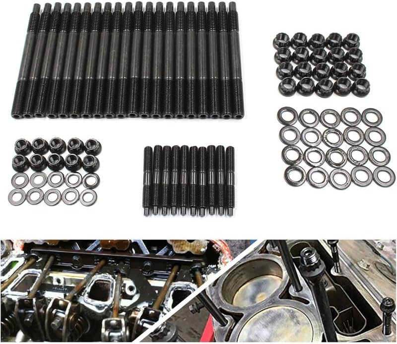 ya 27 10.13 baidi Cylinder Head Stud Bolts Nuts Gasket Kit for 04-19 for Chevy LS1 LS3 5.3L 5.7L 6.0L