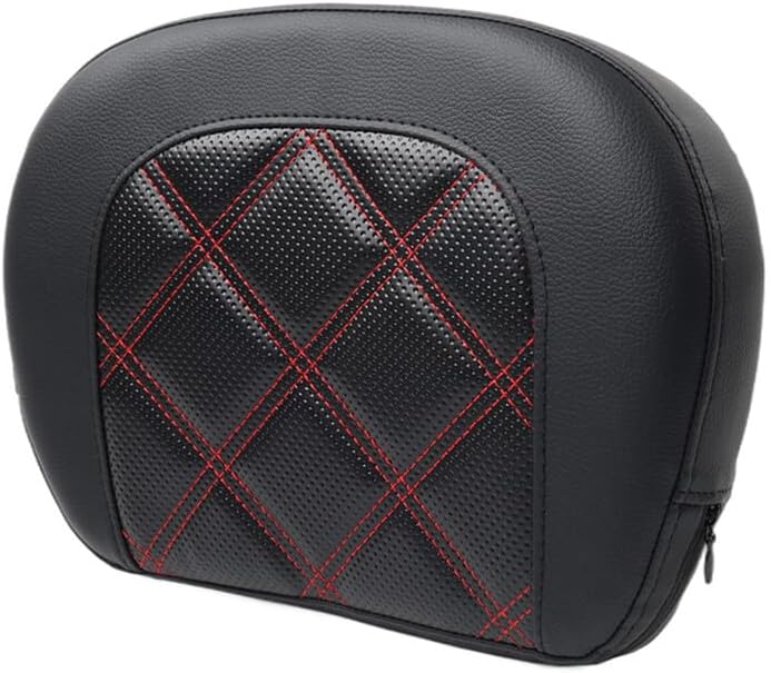 ya 6 8.14 Black Stitching Passenger Sissy Bar Backrest Pad Bracket FIT for Harley Street Glide