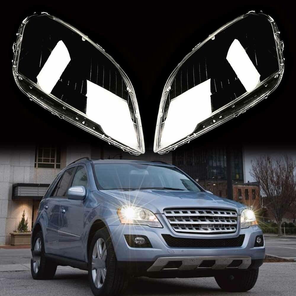 ya 11 9.14 zhengce Front Headlight Headlamp Lens Covers Clear for Benz W164 ML-Class 2009 2010