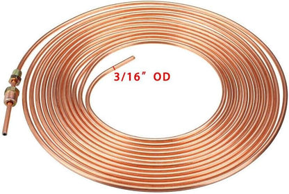 ya 10 9.16 baidi USA 25ft Roll 3/16 OD Brake Line Tubing Kit Copper Nickel w/ 16Pcs Gold Fitting