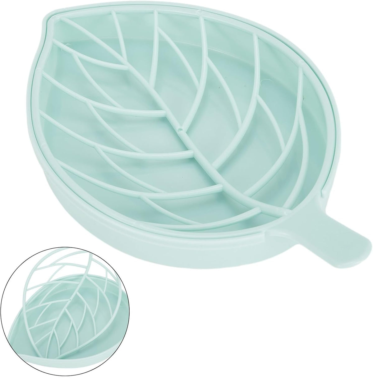 ya 14 9.20 baidi Leaf Design Soap Holder with Double Drain Holes Non Slip Shower Tray 3 Colors-1