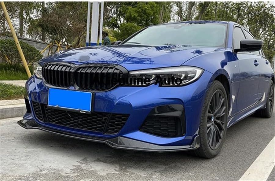 ya 2 8.15 Gloss Black Front Bumper Spoiler Lip Splitter for BMW 3 Series G20 G28 2019-2021