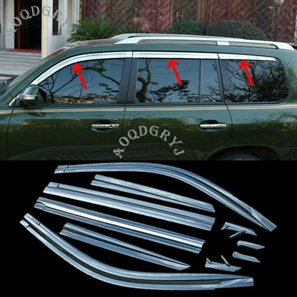 ya 6 8.24 baidi 10X Side Window Wind Deflector Visor Rain Guard for Toyota for Land Cruiser 2008-21