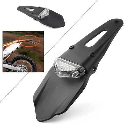 ya 4 8.8.2 Universal Motorcycle Clear Lens Rear Tail Light Dirt Bike Fender LED Off-Road