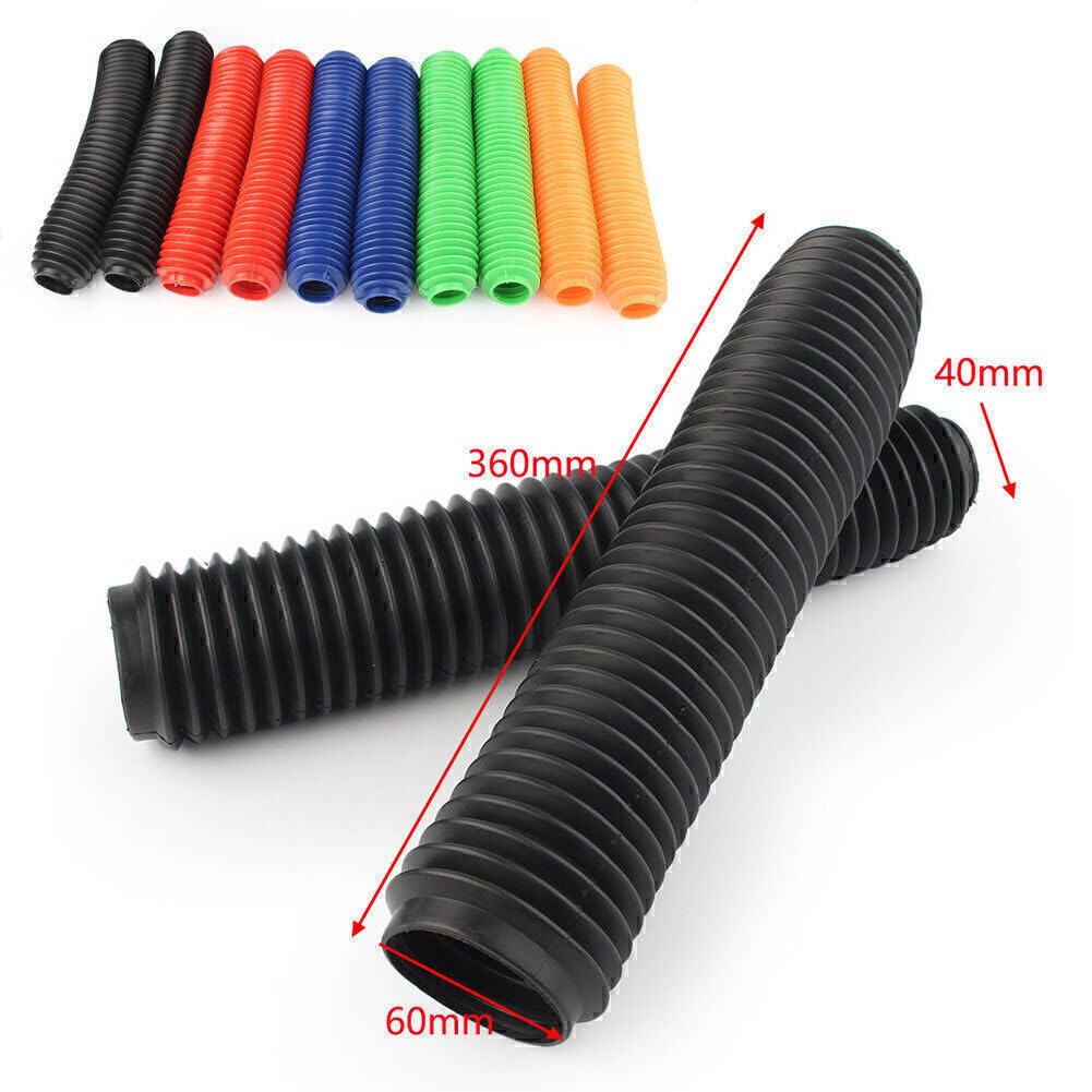ya 6 8.14 for Motor Dirt Bike Black 360MM Fork Dust Covers Gaiters Boots Shock Rubber