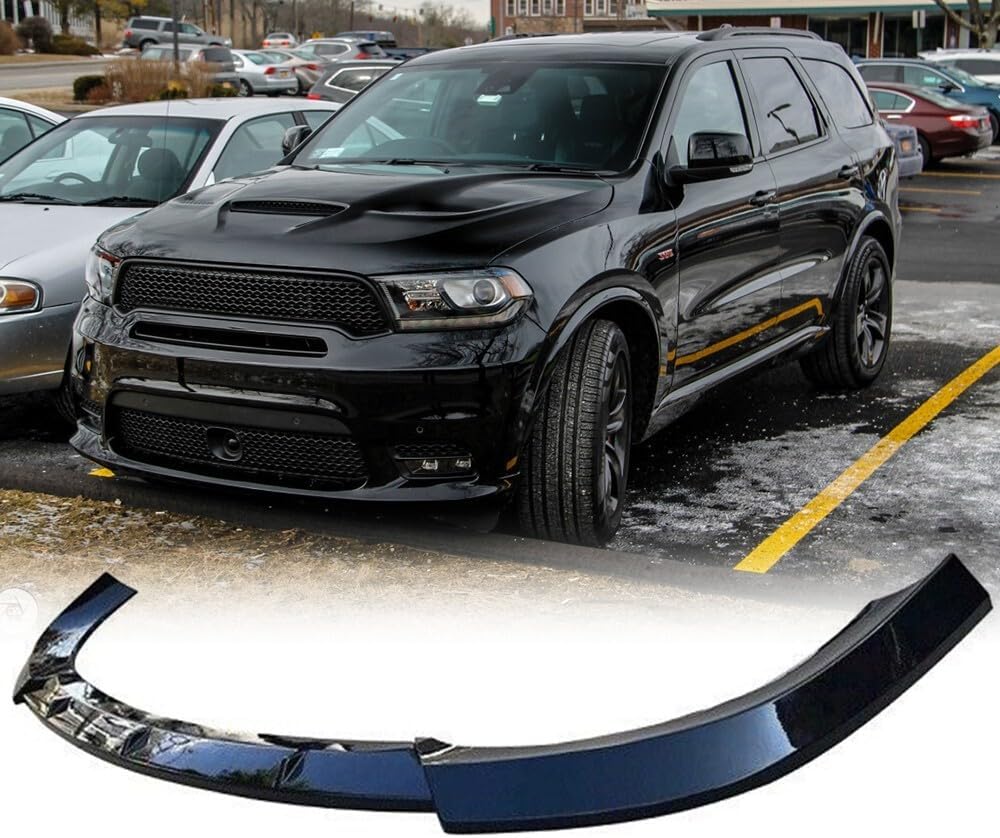 ya 2 8.15 Front Bumper Lip Splitter Kit for Dodge Durango SRT 2018-20 Winglet Gloss Black