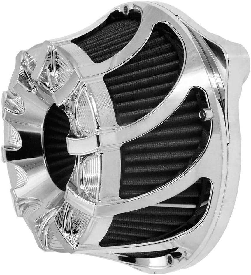 ya 5 8.10 Spiral Chrome Cut Air Cleaner Intake Filter Fit for Harley M8 Touring 2017-2022