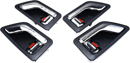 ya 4 8.14 Chrome Interior Door Handle 4 Piece Set for 2022-2011 for Hyundai Getz Click