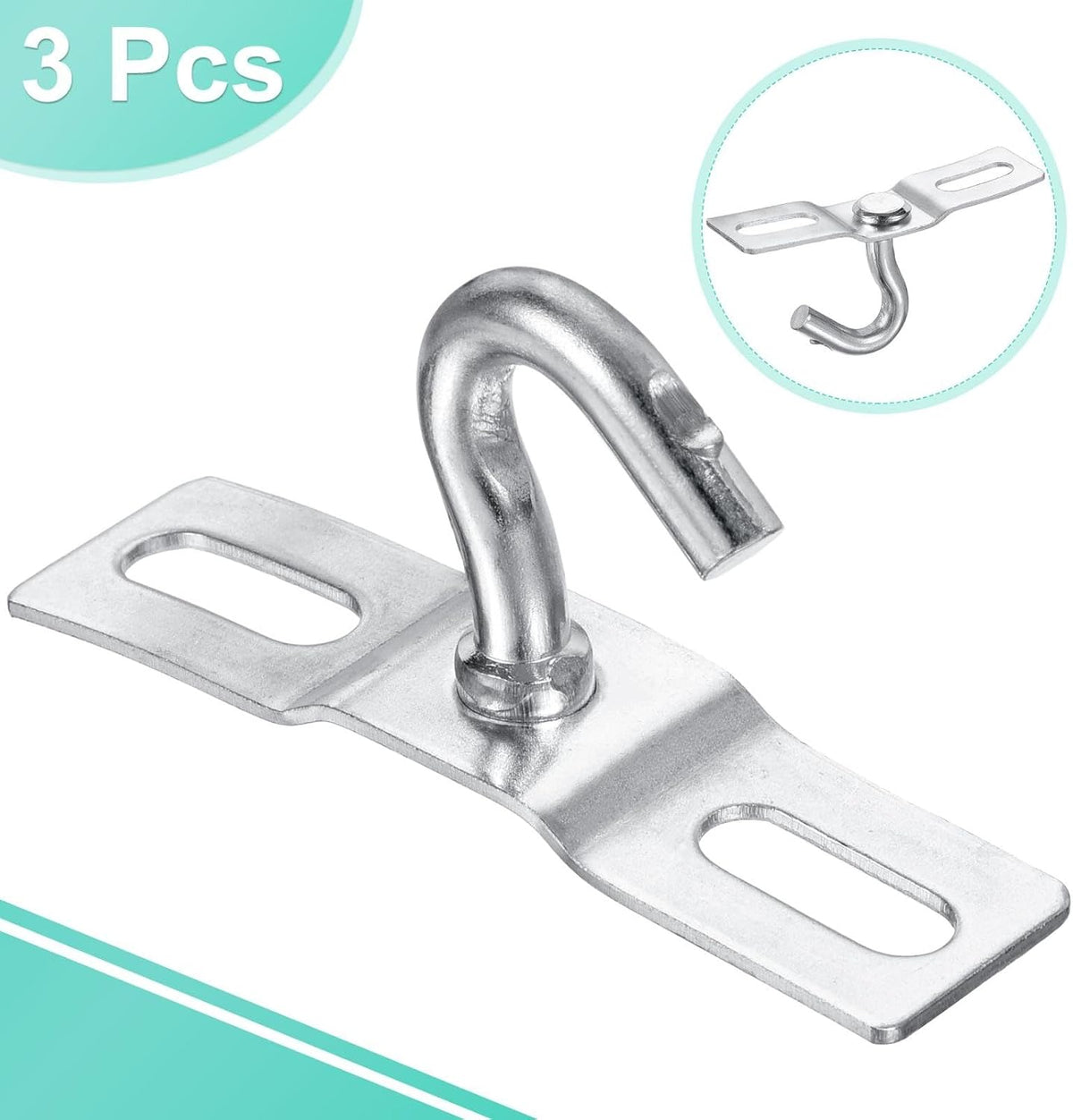 ya 26 10.21 baidi 3Pcs Pad Eye Plate Ceiling Hooks 67mm Wall Mount Hanger Galvanized Iron
