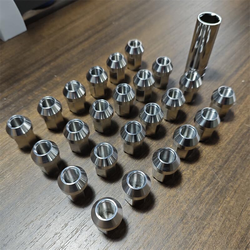 ya 10 9.16 baidi 24pcs M12*1.25 Stainless Steel Wheel Nuts Lug Nuts Hex 19mm Length 35mm