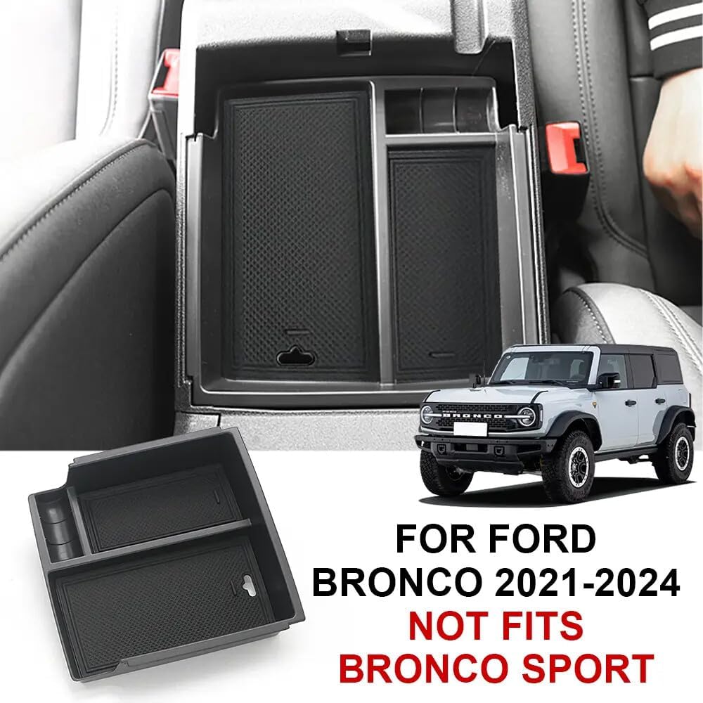 ya 4 8.24 baidi for 2021-2024 for Ford Bronco Car Center Console Armrest Storage Box Organizer Tray