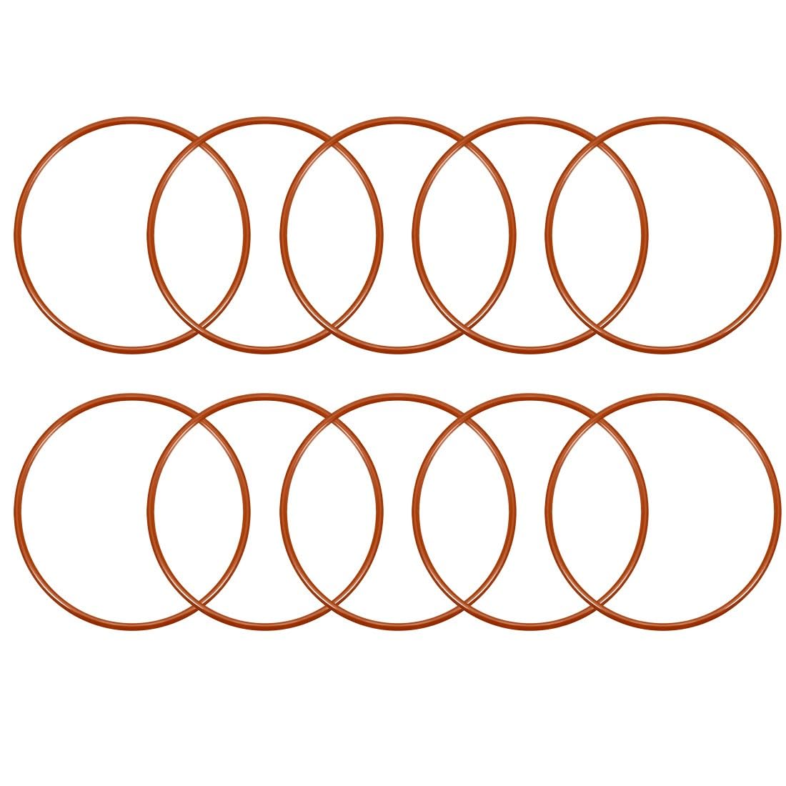 ya 13 9.15 baidi Silicone O-Ring 57mmx53mmx2mm VMQ Seal Rings Sealing Gasket Red 10PCS
