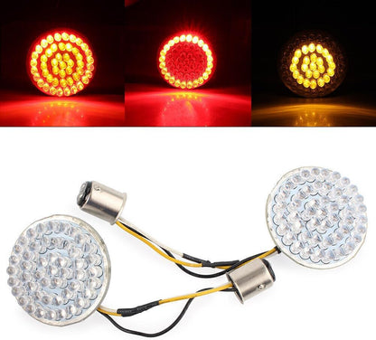 ya 4 8.10 For Harley 2 1157 LED Red Amber Stop Brake Turn Signal Inserts Lights