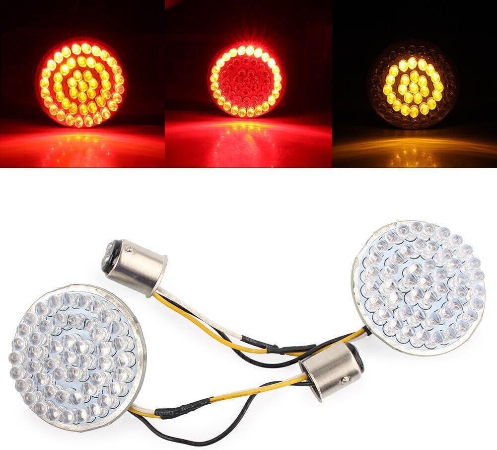 ya 11 9.14 zhengce For Harley 2 1157 LED Red Amber Stop Brake Turn Signal Inserts Lights