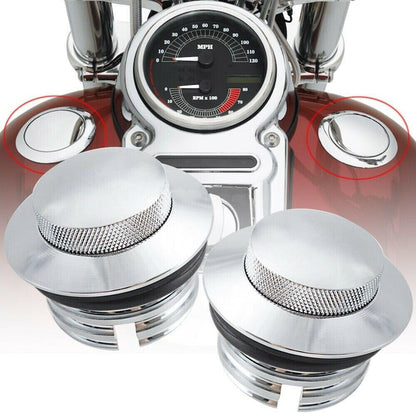 ya 13 9.15 baidi Chrome pop-out cap vented fuel tank cap kit for Harley-Davidson vehicles 1982-2010.